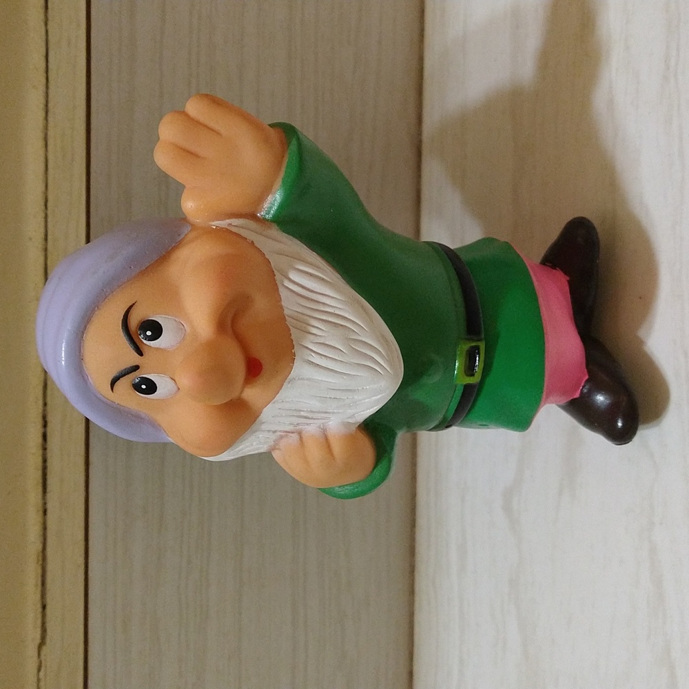 Vintage Snow White & The Seven Dwarfs "Grumpy" Squeaky Toy Rubber Figure